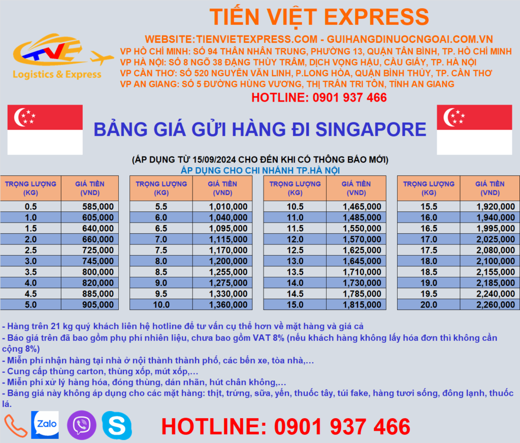 Dịch Vụ Gửi Hàng Đi Singapore Siêu Tốc - Giá Rẻ - Uy Tín Tại Tiến Việt Express Dịch Vụ Gửi Hàng Đi Singapore Siêu Tốc - Giá Rẻ - Uy Tín Tại Tiến Việt Express